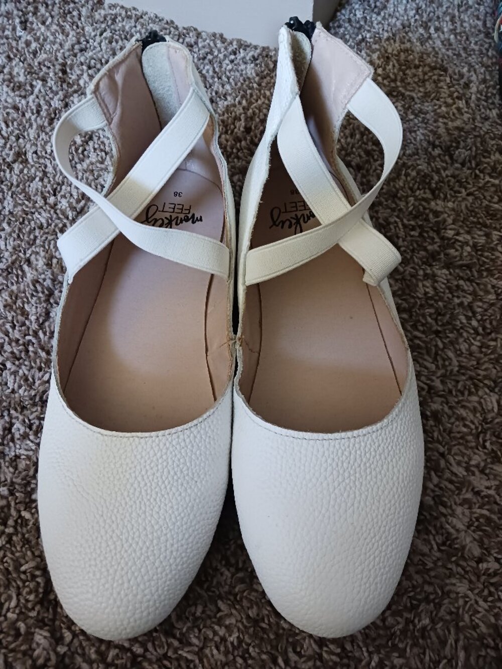 Monkeyfeet Women's zipper back ballet flats 38